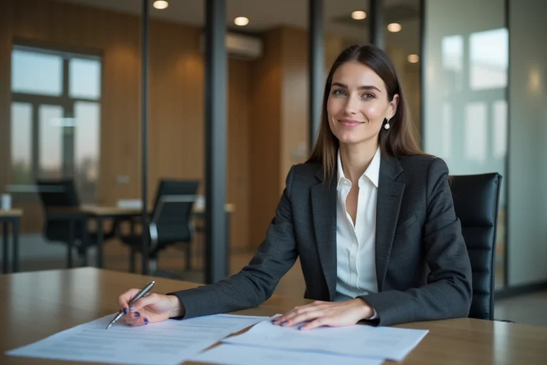 Femme d affaires en bureau moderne et élégant